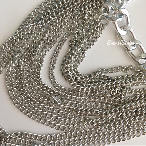 ✨3/$38 New 1 Piece Silver Layered Chain Anklet | High Heel Wedge Shoe Accessory - Picture 5 of 16